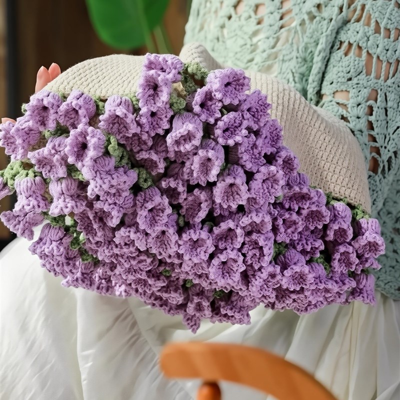 毛毯花束手工编织diy材料包玫瑰花朵毯子钩织毛线钩花纯自制礼物