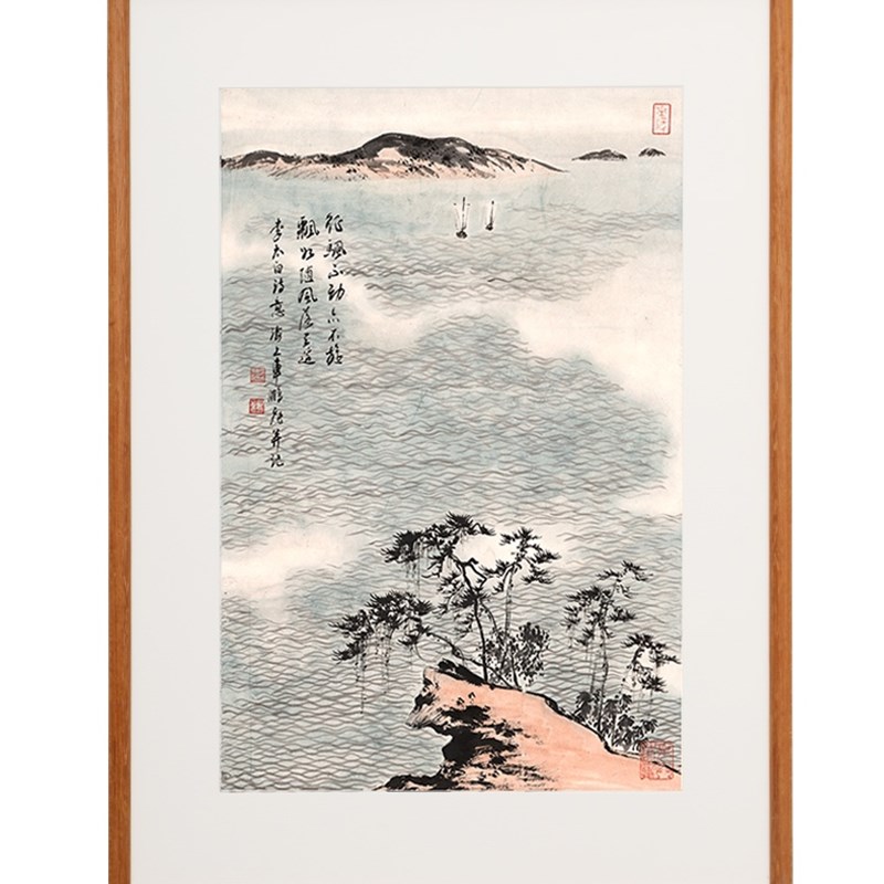 实木圆角榫卯画框字画装裱框唐卡山水画国画高档窄边装裱相框定制