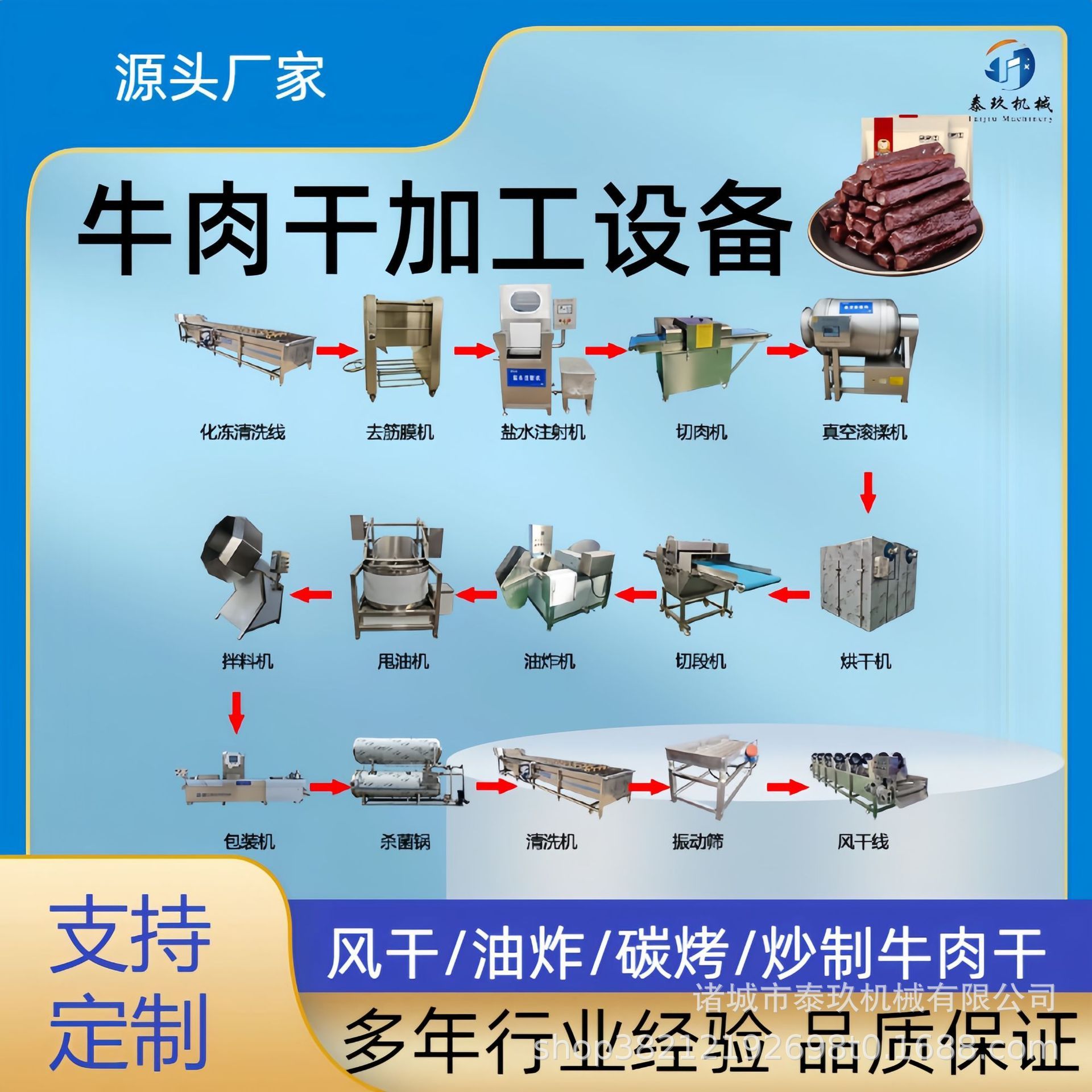兔肉干加工设备驴肉干生产线中小型风干牛肉干加工流水线设备