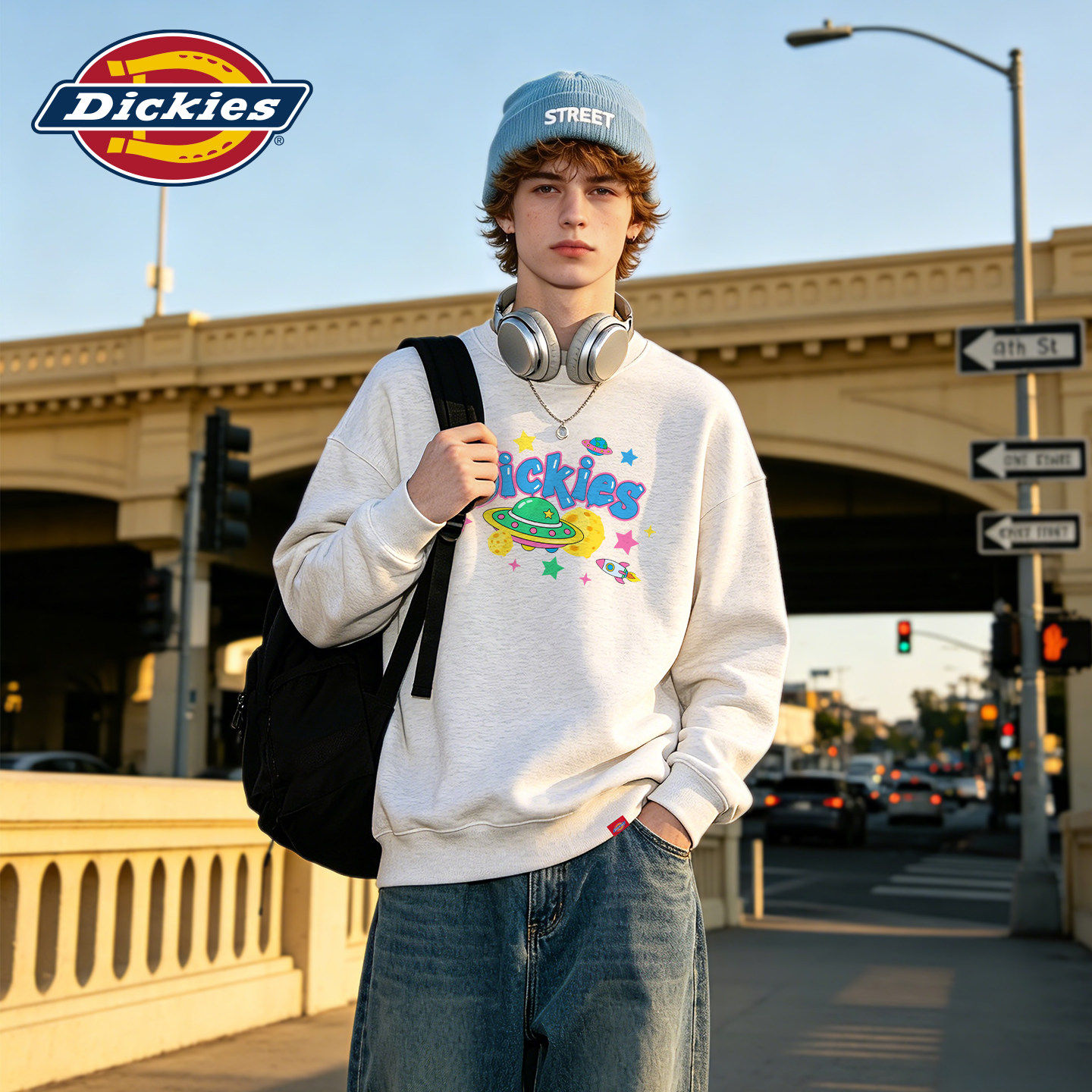 Dickies美式潮牌卫衣男春秋季长袖圆领外套宽松休闲上衣潮男穿搭D
