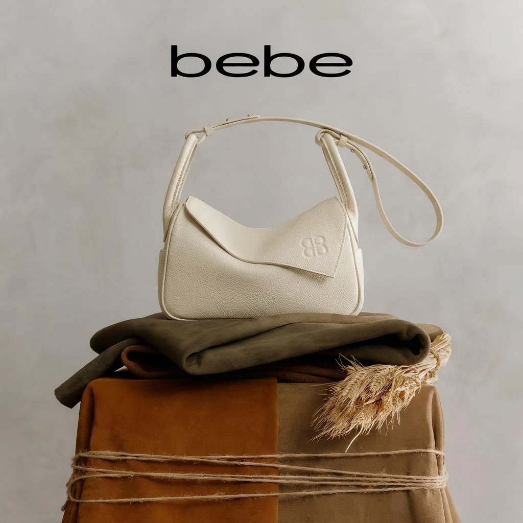 明星同款 bebe 荔枝纹头层牛皮枕头包斜挎包通勤腋下包秋千包图片