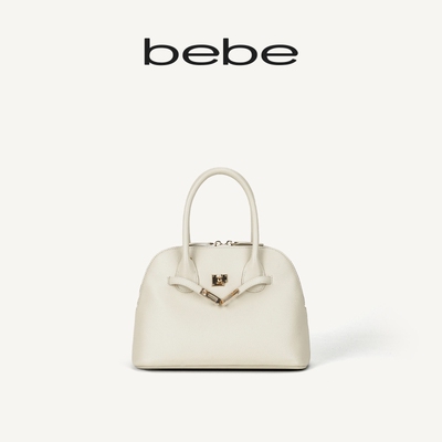 bebe 女士新款牛皮贝壳包白色手提通勤斜挎包