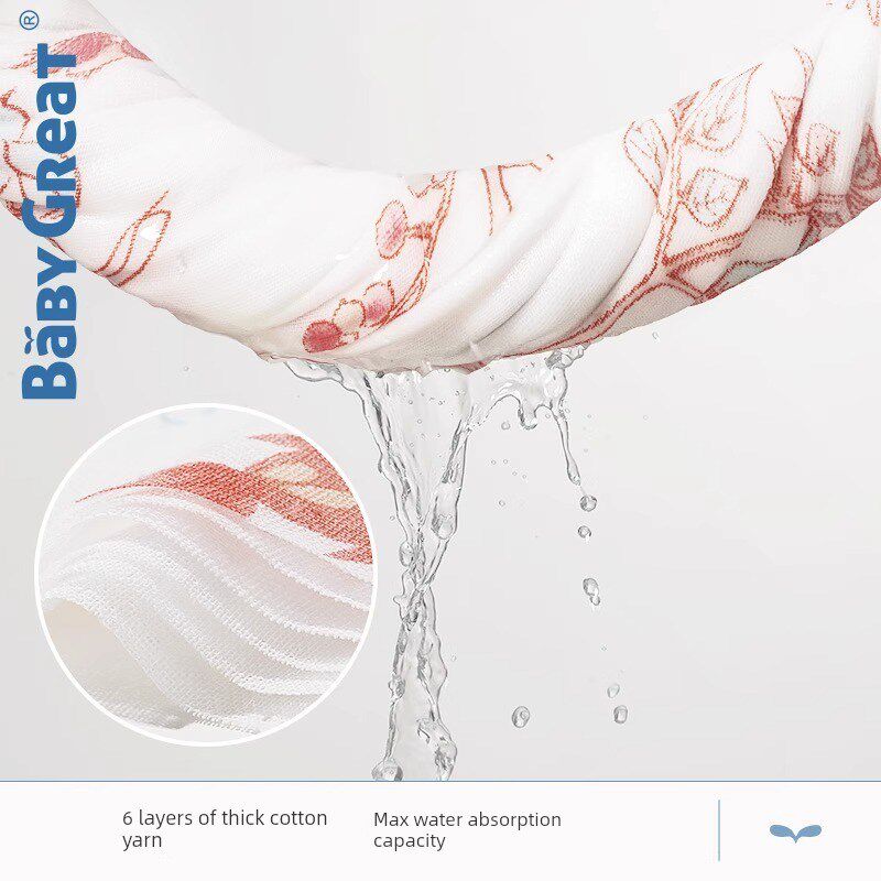 BABYGREAT口水巾围嘴婴儿洗脸毛巾纱布拍嗝巾防吐奶垫夏季小方巾