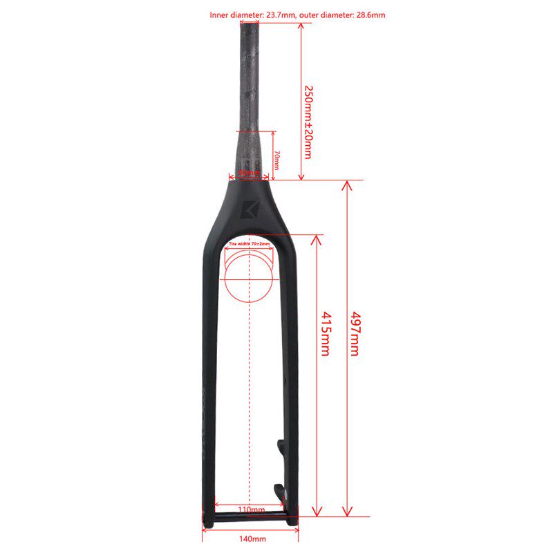Kocevlo碳纤维山地车前叉boost桶轴15*110mm越野硬叉碟刹内走线