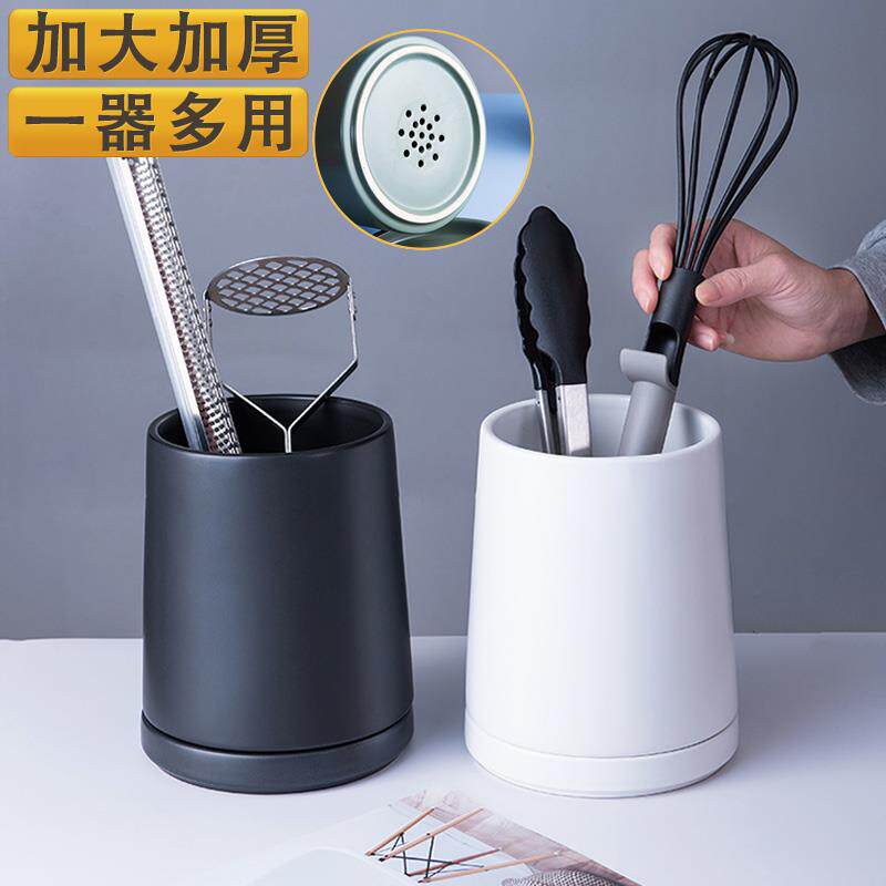 *陶瓷快子筷子筒筷子笼勺刀叉锅铲子筷子架收纳桶厨房沥水家用厨