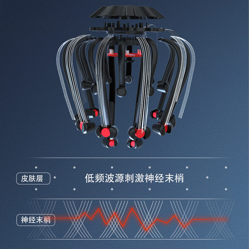 八爪鱼头部全自动按摩器头疗机按摩器头部按摩仪按摩头皮舒缓助眠