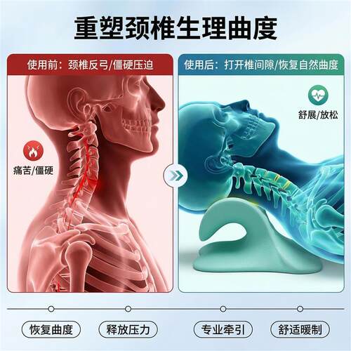 颈椎牵引减压护颈枕 久坐党颈椎护颈 舒缓枕头 深度减压护颈现货