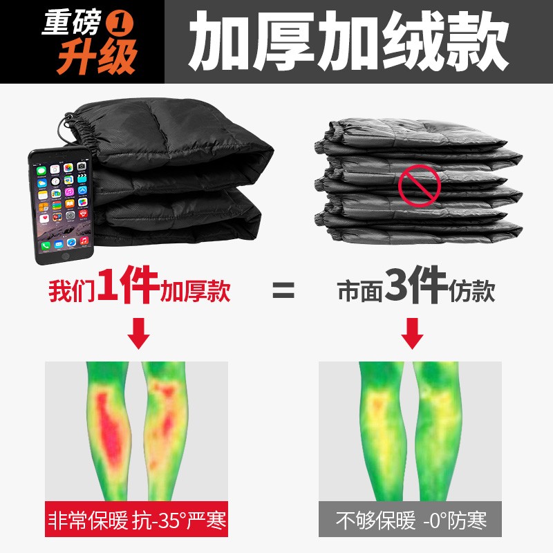 羽绒护膝摩托车电动车护腿挡风防寒保暖男女冬季护漆膝盖骑车骑行