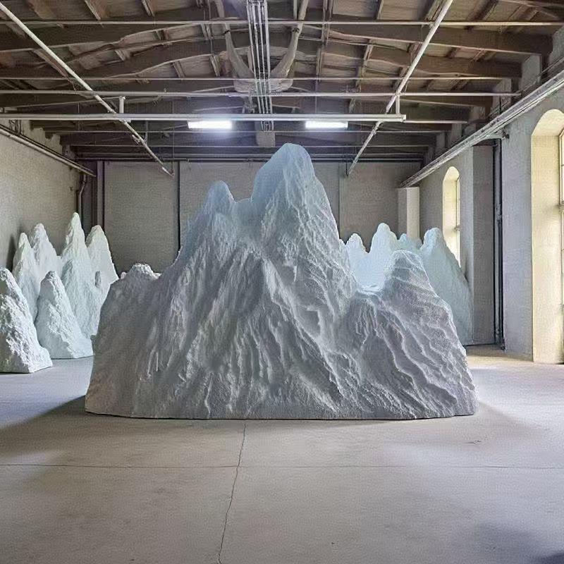 泡沫雕塑假山石头定制3D模型商场美陈婚礼城堡假山影视演出道具山
