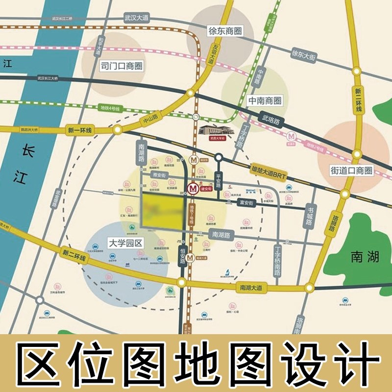 房地产楼盘区位图线路图地图定制设计手绘景区旅游规划交通图制作