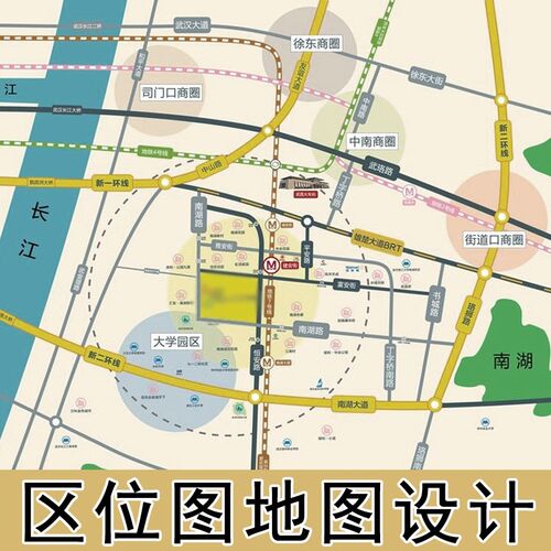 房地产楼盘区位图线路图地图定制设计手绘景区旅游规划交通图制作