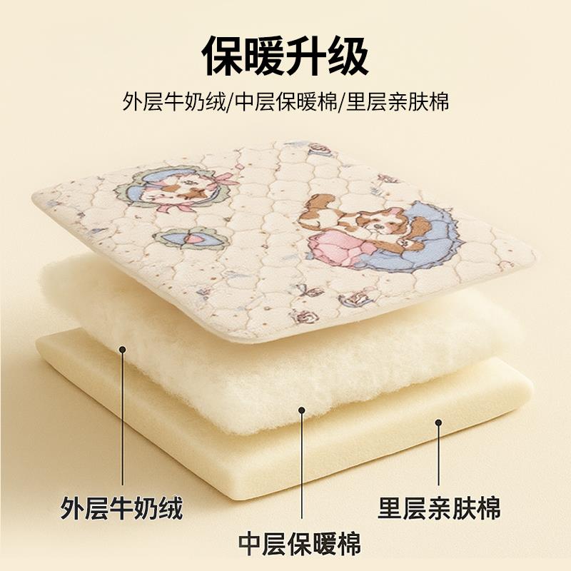 婴儿床垫幼儿园冬季加绒床垫褥牛奶绒拼接小床垫儿童午睡床垫子