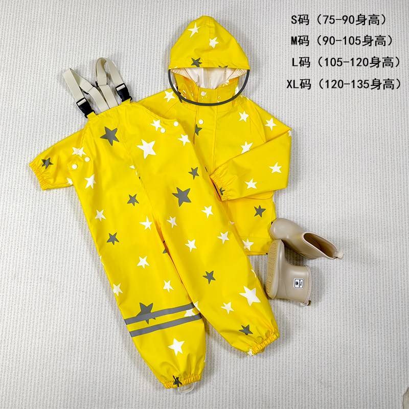 进出口瑞典儿童雨衣男女童连体防护雨裤玩沙防水罩衣外贸分体雨衣