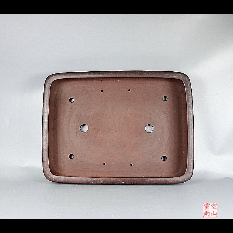 宜兴紫砂盆景花盆 全手工仿古长方形紫泥 松柏老桩绿植榆树白蜡