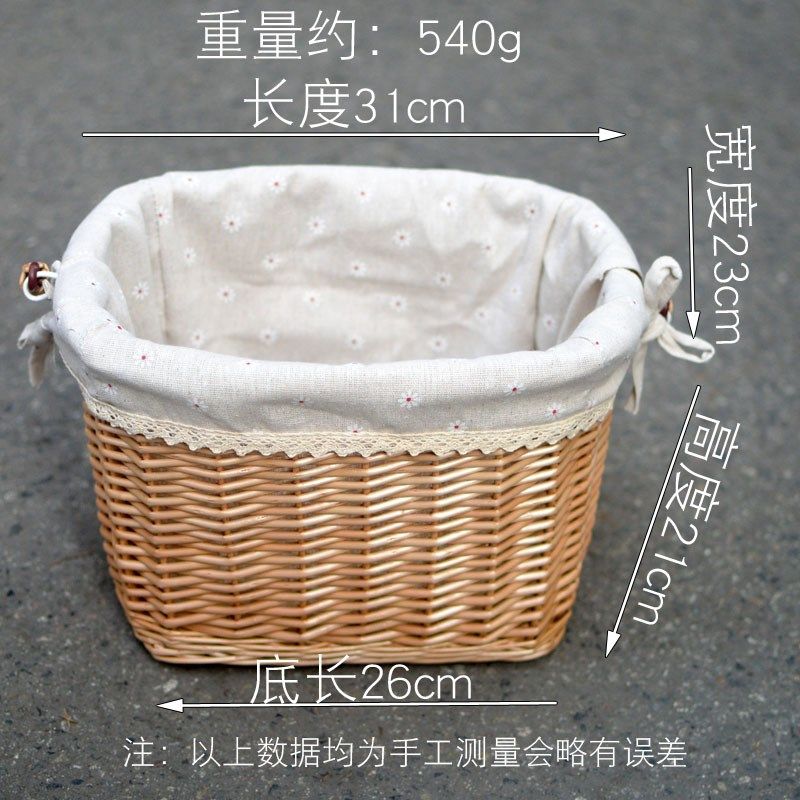 适用d5d7d10小布藤编折叠自行车篮子提手篮购物篮菜篮前置物筐子