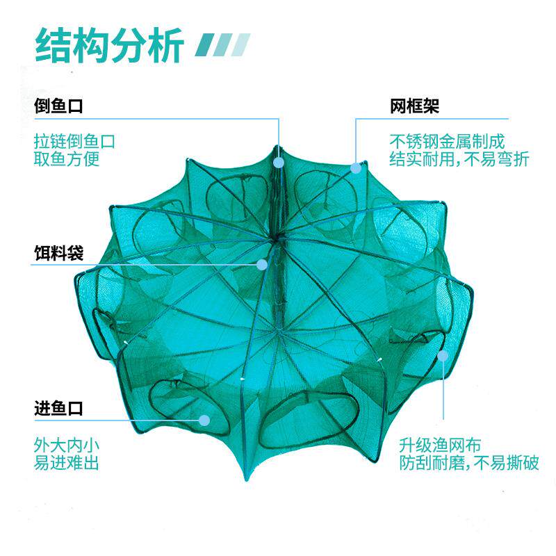 可折叠虾笼捕鱼笼黄鳝泥鳅渔网笼捕虾网鱼螃蟹鱼笼捉鱼工具河虾笼