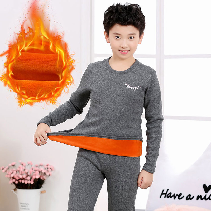 男童保暖内衣套装加绒冬季儿童男孩秋衣秋裤宝宝中大童保暖衣加厚