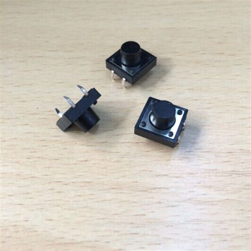 轻触开关12*12*8MM微动开关插件4脚按键开关立式直插12X12X8H50个