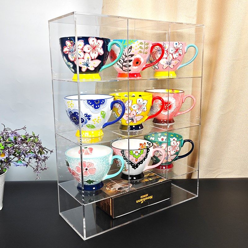 亚克力透明杯架茶杯具桌面收纳架小型博古架茶壶多宝阁马克杯格架