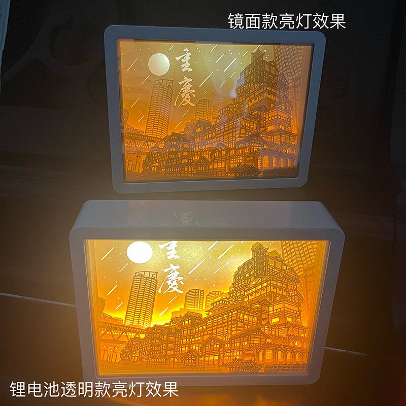 重庆创意伴手礼纸雕夜灯摆件家居装饰客厅卧室灯饰洪崖洞旅游礼品