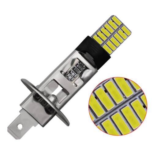 汽车LED防雾灯H1 H3 4014 24灯雾灯改装通用前雾灯泡解码恒流12V