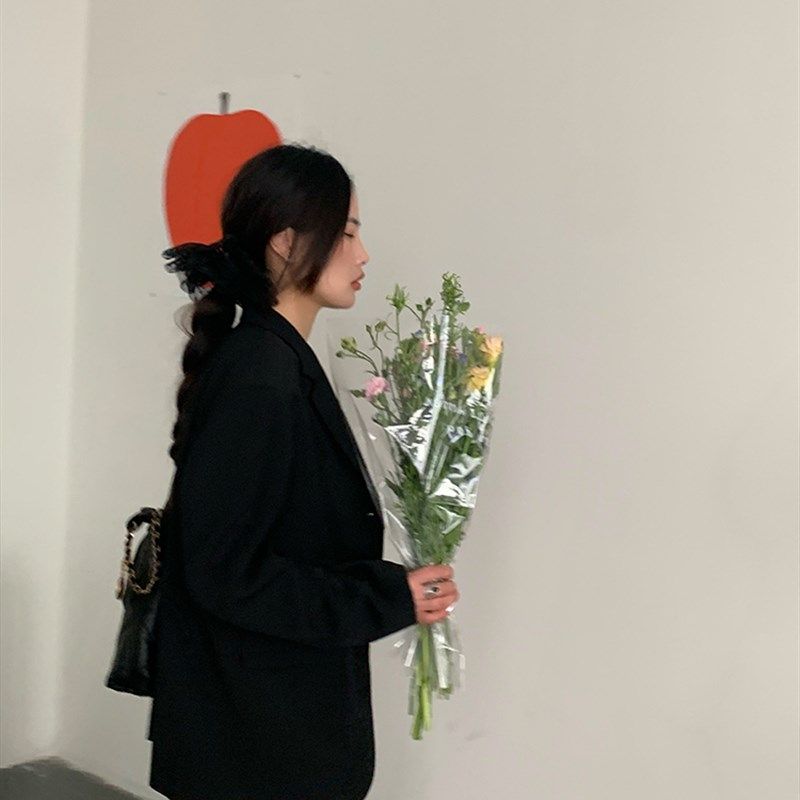 阿树家 立体廓感西装外套女2025春季新款一片式百褶半身裙套装