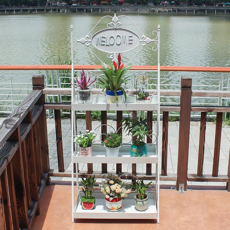 欧式复古铁艺室内绿萝置物架花几架花架置物阳台客厅花架子落地式