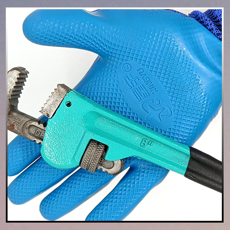 星宇手套A688优耐保手套劳保耐磨防滑橡胶加厚防割工地钢筋工手套