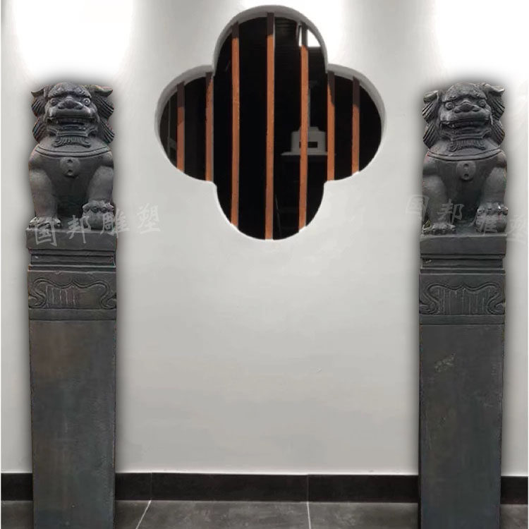 石雕拴马桩 青石仿古做旧狮子 胡人栓马桩庭院装饰麒麟貔貅拴马柱