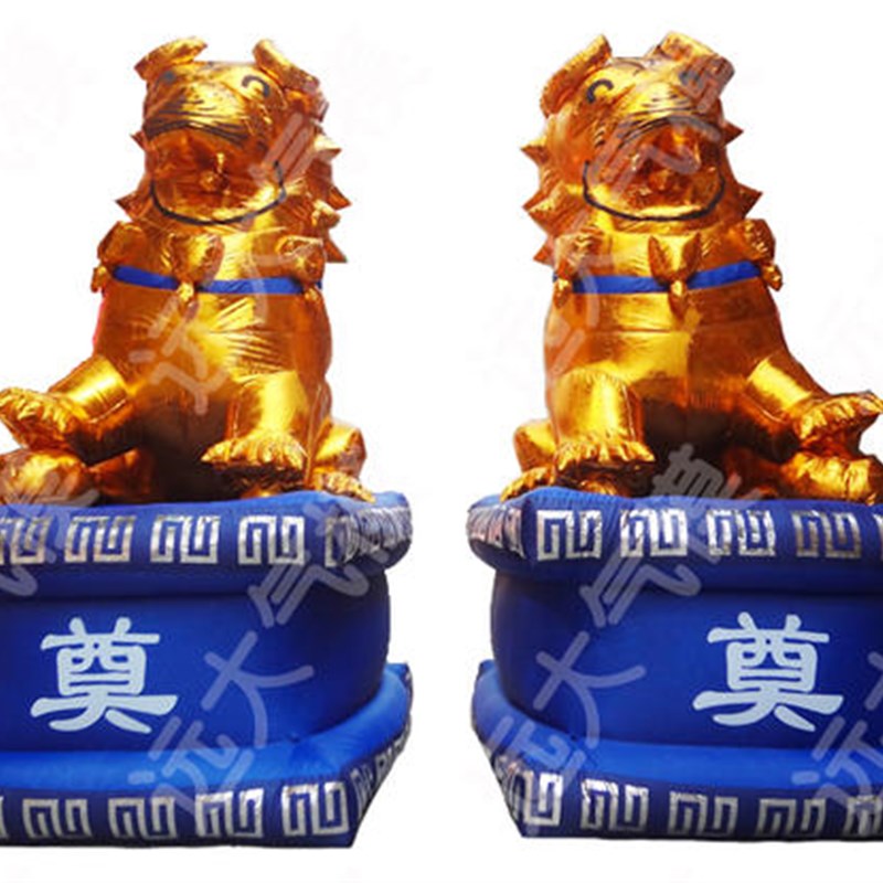 白事拱门狮子充气丧事气模红白喜事灵堂祭奠灵棚殡葬金狮子彩虹门