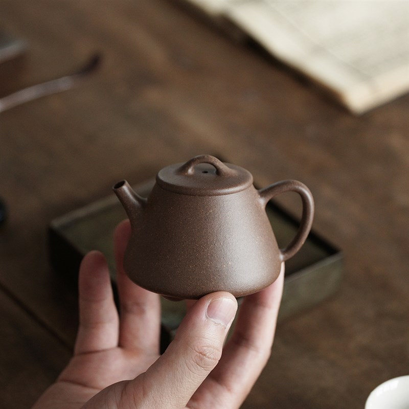 宜兴紫砂壶五堂高石瓢手工制作原矿段泥功夫小壶小品茶壶文人茶具