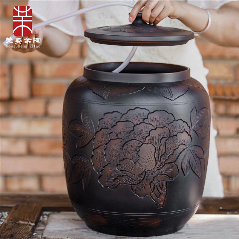 水缸陶瓷水桶纯净水桶中式茶桌蓄水桶储水用泡茶老式饮水抽水大号