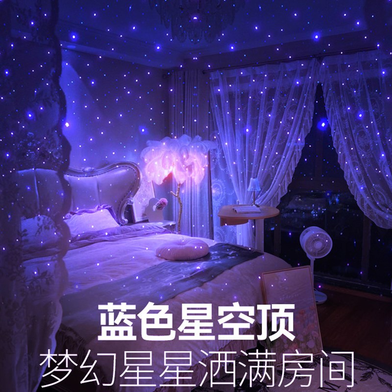 星空顶投影灯满天星卧室氛围小夜灯睡眠情调水波纹拾音绝美气氛感