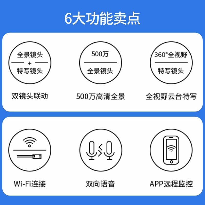 tplink摄像头室内360度全景摄影头家用无线监控手机远程双向语音