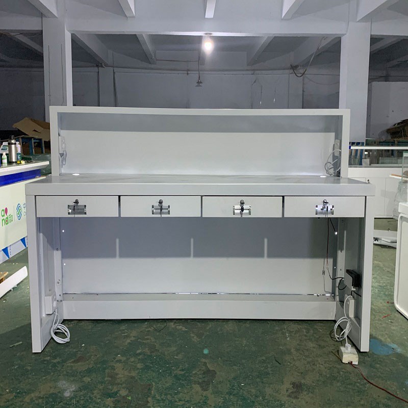 手机维修台新款铁质收银业务受理髲光软膜灯箱电脑维修工作台桌