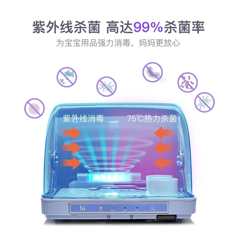 婴儿奶瓶消毒柜小宝宝专用收纳盒紫外线消毒器沥水收纳白熊带烘干