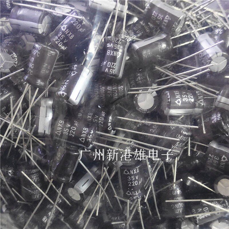 5百个 韩国三和SAMWHA三莹SAMYOUNG铝电解电容220UF35V 220UF8*12