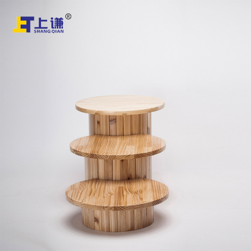 上谦松木托架组合糕点西饼蛋糕面包房烘焙展柜中岛柜陈列软装陈设