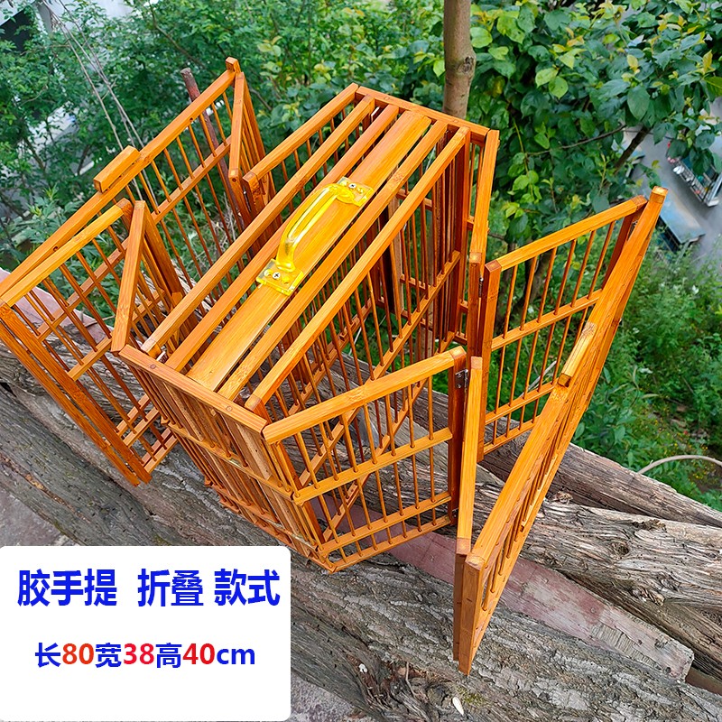 新款画眉鸟打架攻笼组装可拆折叠斗鸟公笼凯里鸟笼竹制养笼练飞笼