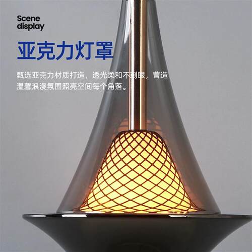 床头吊灯升降手扫创意高级现代意式轻奢玄关智能感应主卧室吊线灯
