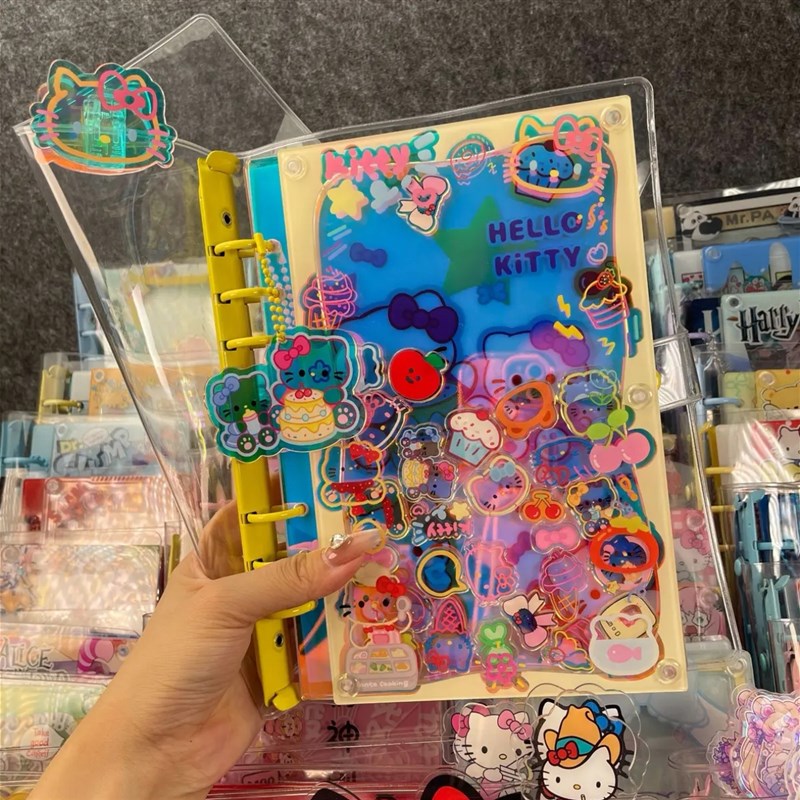 A5摇摇本亚克力活页手账本高颜值卡通动漫学生日记本少女心笔记本