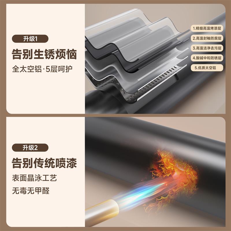 2026爆款阳台双层落地挂衣架卧室家用上下层多功能衣帽架超强承重图片