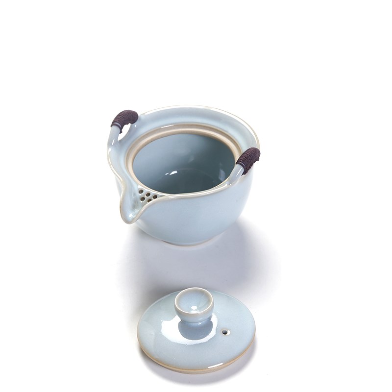 手抓陶瓷功夫茶具汝窑天青州开片可养茶壶家用汝瓷红茶道小泡茶器