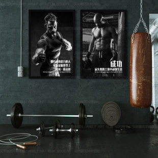 拳击装饰画健身房壁画搏击俱乐部肌肉散打励志海报MMA拳手UFC挂画