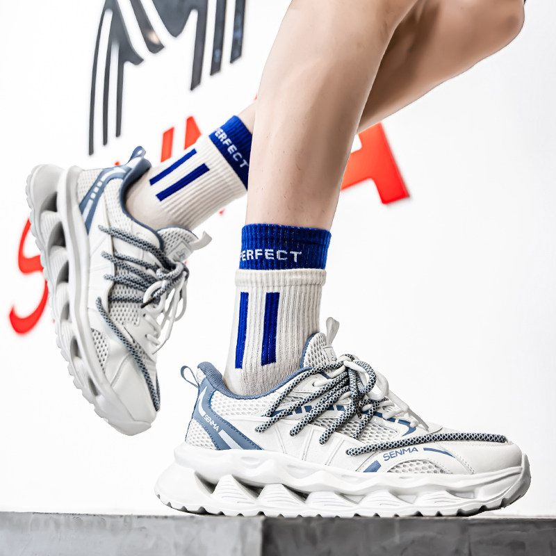 森马男运动鞋休闲中考体测轻便运动情侣网面透气减震跑步鞋老爹鞋