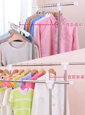友利特晾衣架落地升降双杆式折叠室内加厚移动家用阳台凉衣服架子