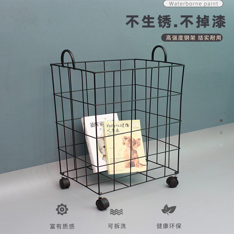 金属瑜伽垫收纳筐瑜伽垫收纳篮健身器材运动器材收纳筐带轮收纳架