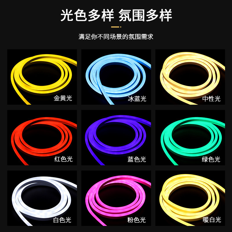 led低压12V彩皮硅胶做字造型灯带高压220V户外婚庆柔性霓虹软灯条