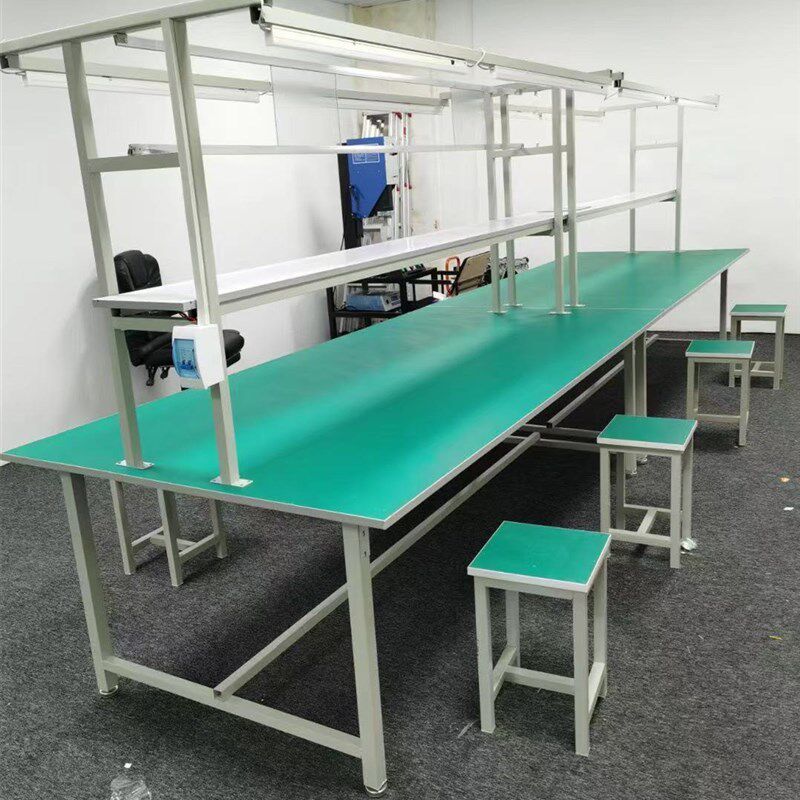 防静电工作台带灯大桌子铁架打包台车间生产线桌流水线工作台桌子