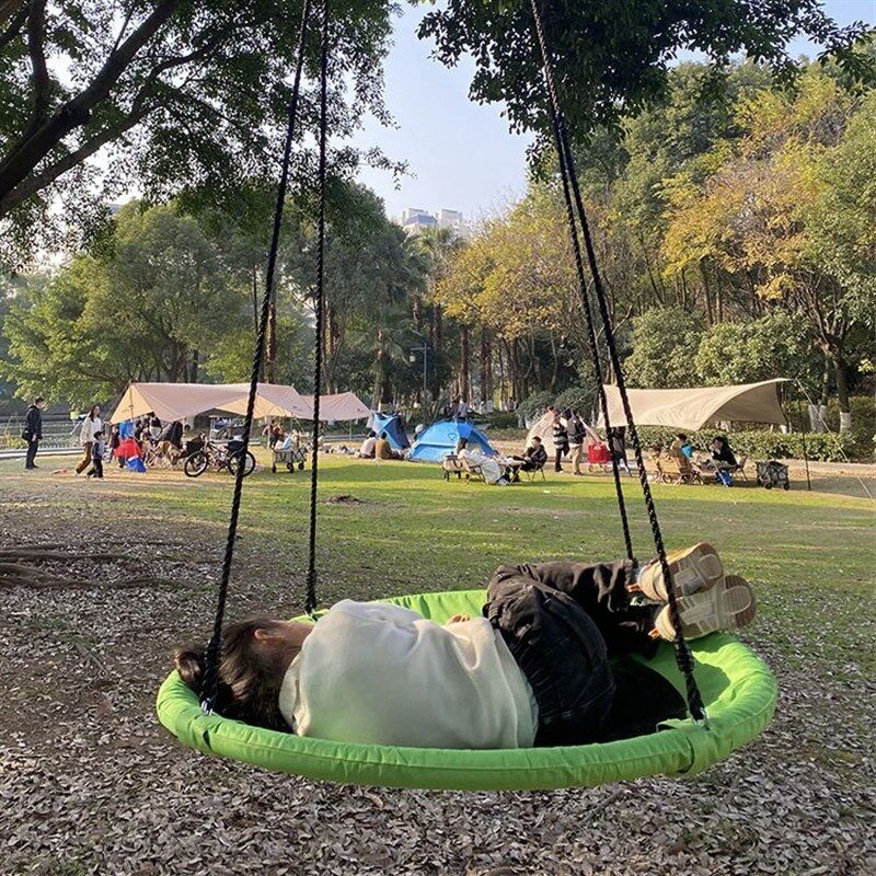 户外圆盘秋千室内庭院悬挂吊床吊椅幼儿园景区公园儿童圆形荡秋千